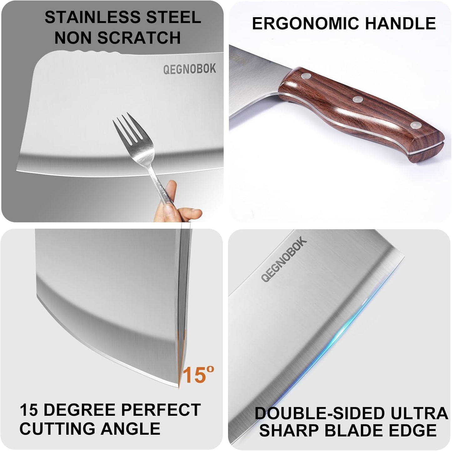Meat Cleaver Knife, 7 Inch Butcher Knife, Heavy Duty Bone Chopper | Ultra Sharp High Carbon Steel Blade, Ergonomic Non-Slip Handle for Bone Cutting, Vegetable Chopping, Restaurant, Kitchen