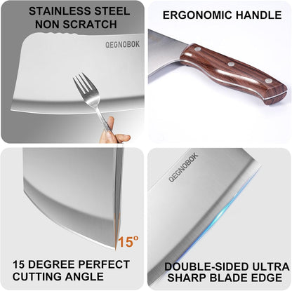 Meat Cleaver Knife, 7 Inch Butcher Knife, Heavy Duty Bone Chopper | Ultra Sharp High Carbon Steel Blade, Ergonomic Non-Slip Handle for Bone Cutting, Vegetable Chopping, Restaurant, Kitchen