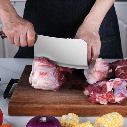 Meat Cleaver Knife, 7 Inch Butcher Knife, Heavy Duty Bone Chopper | Ultra Sharp High Carbon Steel Blade, Ergonomic Non-Slip Handle for Bone Cutting, Vegetable Chopping, Restaurant, Kitchen