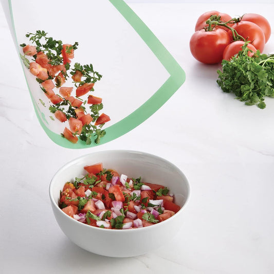 Kitchen Flexible Cutting Board Mat Set, Color-Coded with Icons, Food-Grade Nonporous BPA-Free Plastic, Set of 4