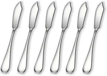 Stainless Steel Butter Knives Set of 6Pcs, 5.7" Butter Spreader Knife Cheese Knives for Butter, Cheese, Organic Strawberry Fruit/Apple Cinnamon/Blackberry/Raspberry/Peach Jam, Dishwasher Safe