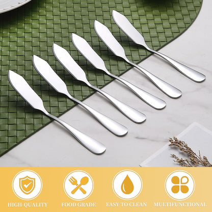 Stainless Steel Butter Knives Set of 6Pcs, 5.7" Butter Spreader Knife Cheese Knives for Butter, Cheese, Organic Strawberry Fruit/Apple Cinnamon/Blackberry/Raspberry/Peach Jam, Dishwasher Safe