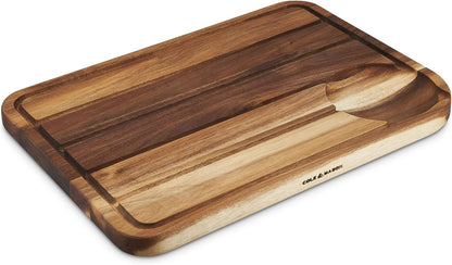 Cole & Mason Berden Large Chopping & Carving Board - Wood Cutting Board - Chopping Board with Juice Channel for Meats, Vegetables and Fruits - Reversible Serving Platter - Acacia, 18.5" x 13.5"