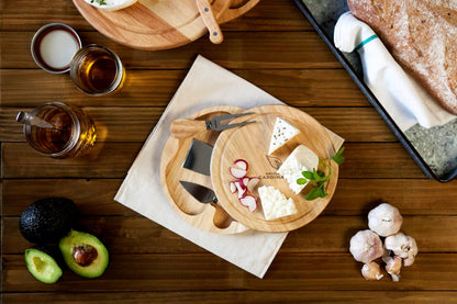Picnic TIME NFL Brie Cheese Board and Knife Set - Charcuterie Board Set - Wood Cutting Board