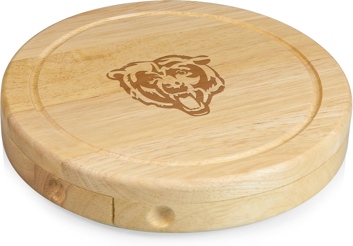 Picnic TIME NFL Brie Cheese Board and Knife Set - Charcuterie Board Set - Wood Cutting Board