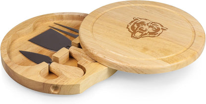 Picnic TIME NFL Brie Cheese Board and Knife Set - Charcuterie Board Set - Wood Cutting Board