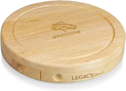 Picnic TIME NFL Brie Cheese Board and Knife Set - Charcuterie Board Set - Wood Cutting Board