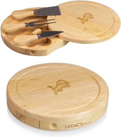 Picnic TIME NFL Brie Cheese Board and Knife Set - Charcuterie Board Set - Wood Cutting Board