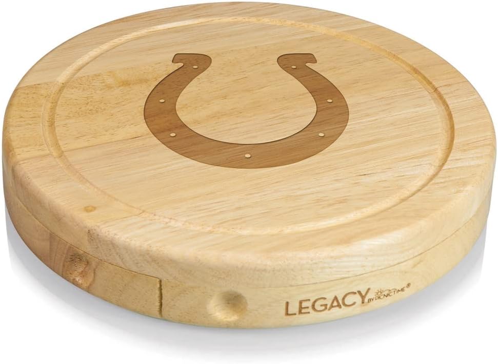 Picnic TIME NFL Brie Cheese Board and Knife Set - Charcuterie Board Set - Wood Cutting Board