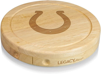 Picnic TIME NFL Brie Cheese Board and Knife Set - Charcuterie Board Set - Wood Cutting Board