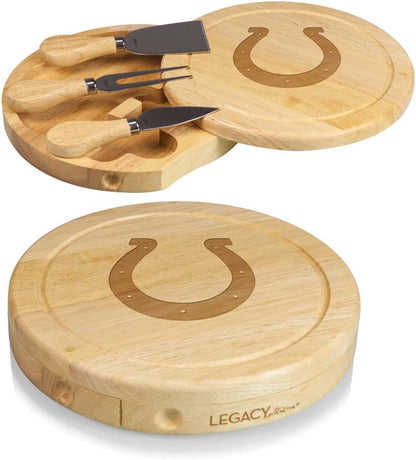 Picnic TIME NFL Brie Cheese Board and Knife Set - Charcuterie Board Set - Wood Cutting Board