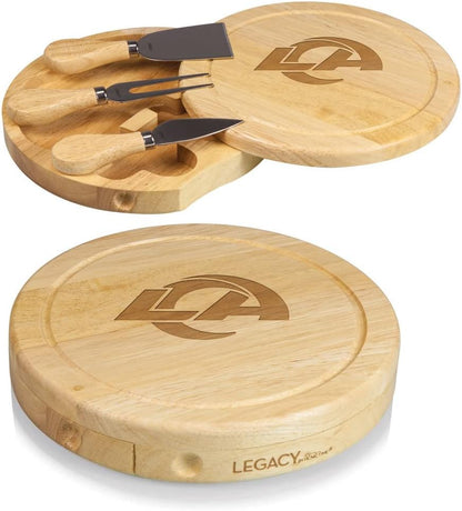Picnic TIME NFL Brie Cheese Board and Knife Set - Charcuterie Board Set - Wood Cutting Board