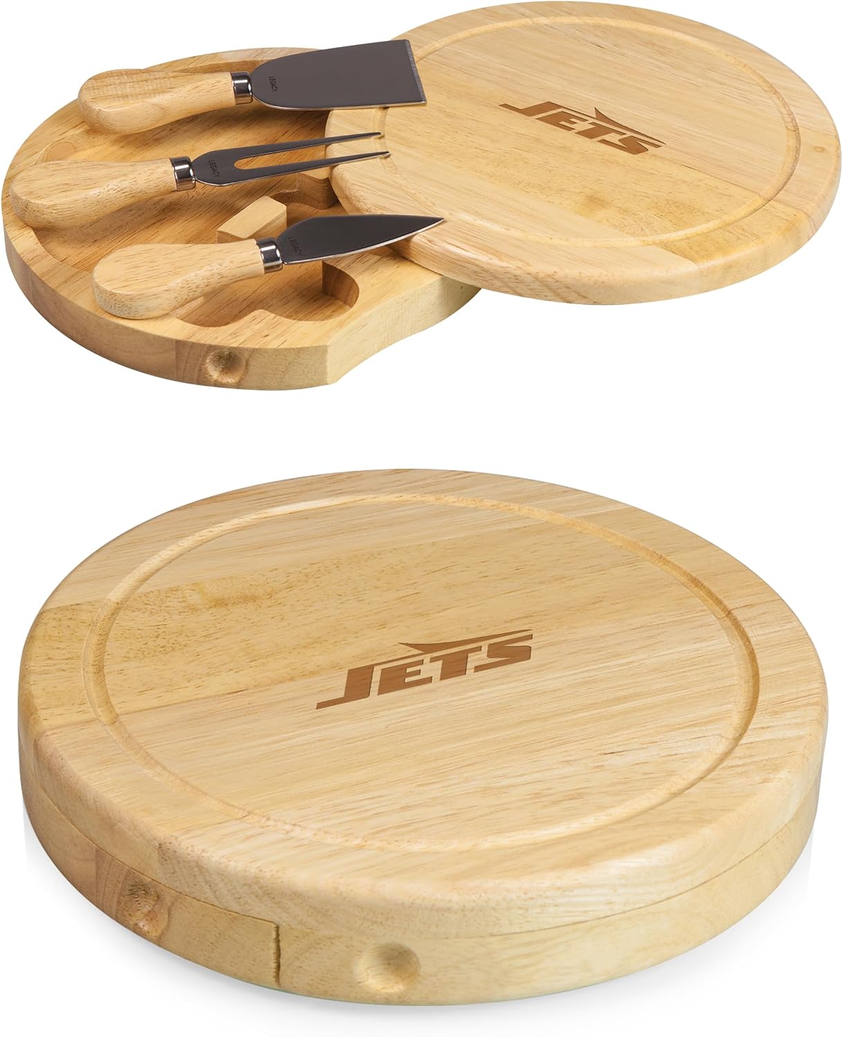 Picnic TIME NFL Brie Cheese Board and Knife Set - Charcuterie Board Set - Wood Cutting Board