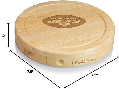Picnic TIME NFL Brie Cheese Board and Knife Set - Charcuterie Board Set - Wood Cutting Board