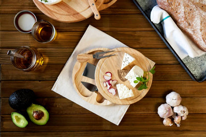 Picnic TIME NFL Brie Cheese Board and Knife Set - Charcuterie Board Set - Wood Cutting Board