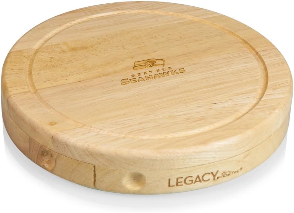 Picnic TIME NFL Brie Cheese Board and Knife Set - Charcuterie Board Set - Wood Cutting Board