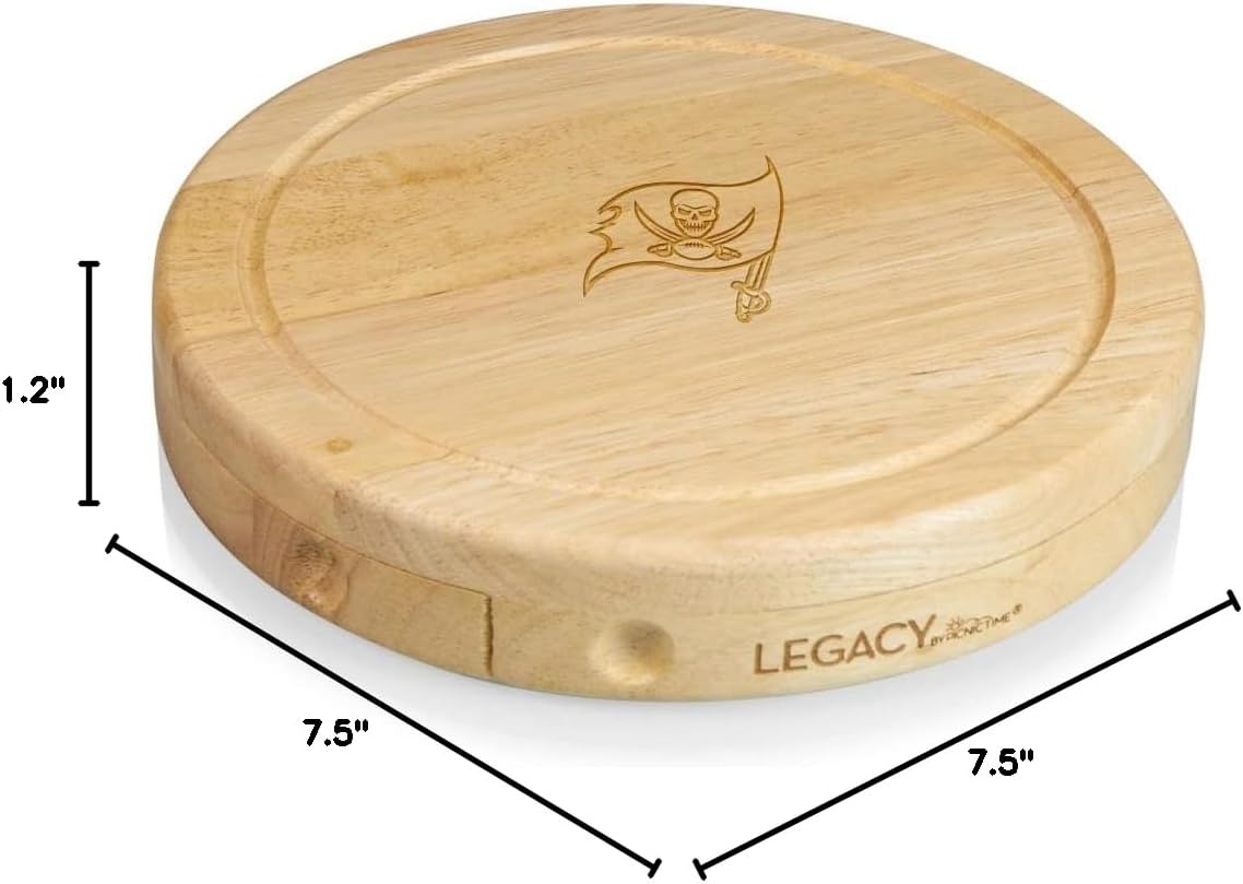 Picnic TIME NFL Brie Cheese Board and Knife Set - Charcuterie Board Set - Wood Cutting Board