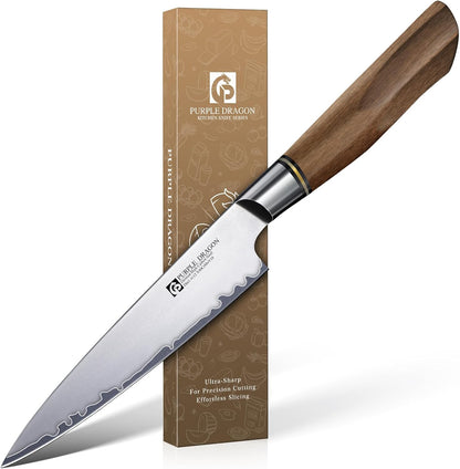 Damascus Knife Set - 3 PCS Kitchen Knife Set | Chef Knives 8 Inch, Santoku 7 Inch , Paring Knives 5 Inch, VG10 Steel Blade, Ergonomic Wooden Handle, Gift Box