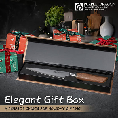 Damascus Knife Set - 3 PCS Kitchen Knife Set | Chef Knives 8 Inch, Santoku 7 Inch , Paring Knives 5 Inch, VG10 Steel Blade, Ergonomic Wooden Handle, Gift Box