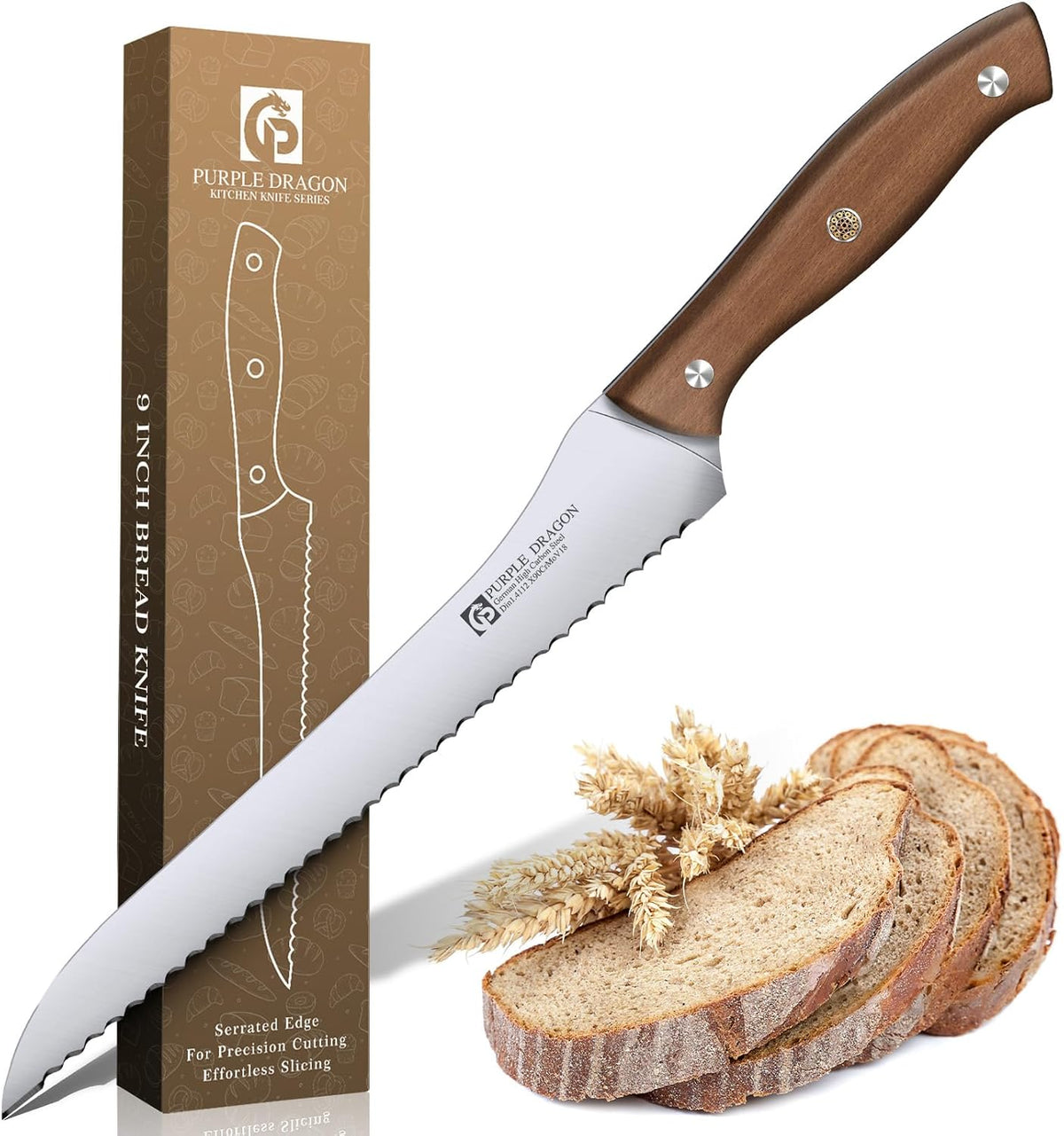 Damascus Knife Set - 3 PCS Kitchen Knife Set | Chef Knives 8 Inch, Santoku 7 Inch , Paring Knives 5 Inch, VG10 Steel Blade, Ergonomic Wooden Handle, Gift Box