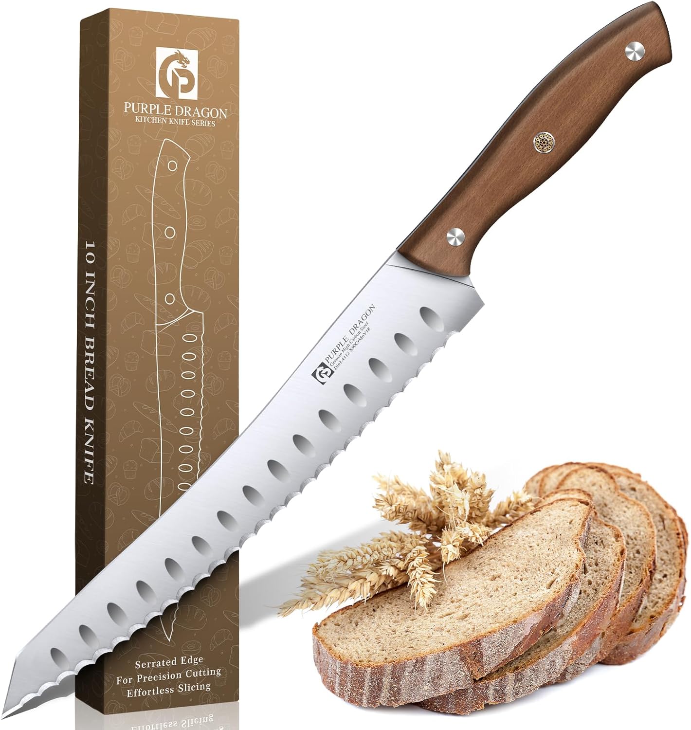 Damascus Knife Set - 3 PCS Kitchen Knife Set | Chef Knives 8 Inch, Santoku 7 Inch , Paring Knives 5 Inch, VG10 Steel Blade, Ergonomic Wooden Handle, Gift Box