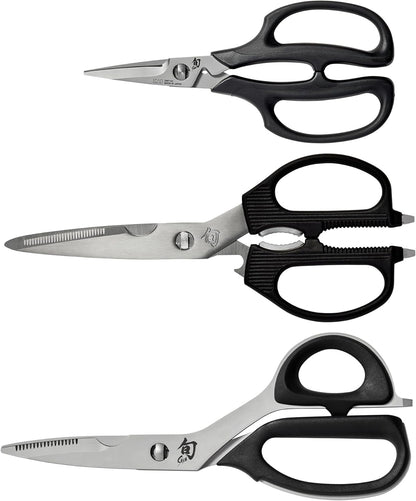3 Piece Shear Set | Includes Multi Purpose, Kitchen and Herb Shears, Heavy Duty Cooking Scissors, Durable 420J2 Stainless Steel
