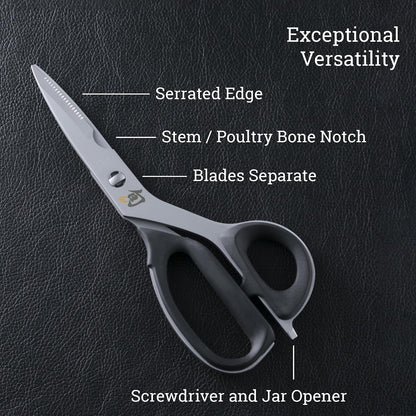 3 Piece Shear Set | Includes Multi Purpose, Kitchen and Herb Shears, Heavy Duty Cooking Scissors, Durable 420J2 Stainless Steel
