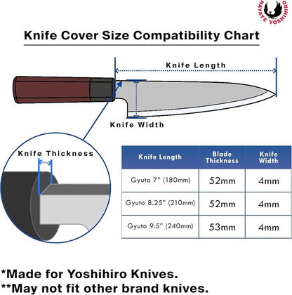 Yoshihiro Magnetic Oak Wood Saya Cover Blade Protector for Gyuto Knife 8.25 IN (210mm)