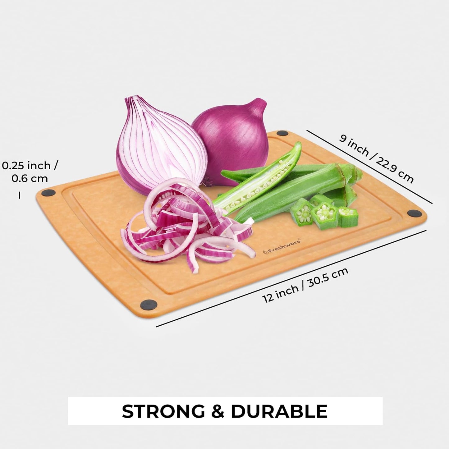 Wood Cutting Boards for Kitchen, Dishwasher Safe, Medium 12" x 9" and Large, 15" x 11.25", Set of 2, Natural