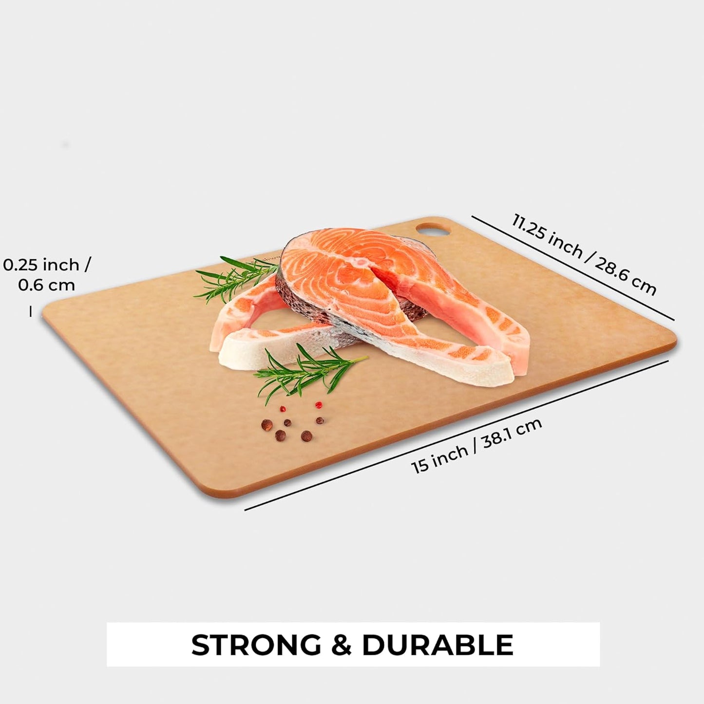 Wood Cutting Boards for Kitchen, Dishwasher Safe, Medium 12" x 9" and Large, 15" x 11.25", Set of 2, Natural