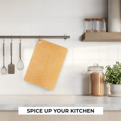Wood Cutting Boards for Kitchen, Dishwasher Safe, Medium 12" x 9" and Large, 15" x 11.25", Set of 2, Natural