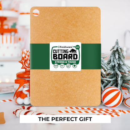 Wood Cutting Boards for Kitchen, Dishwasher Safe, Medium 12" x 9" and Large, 15" x 11.25", Set of 2, Natural