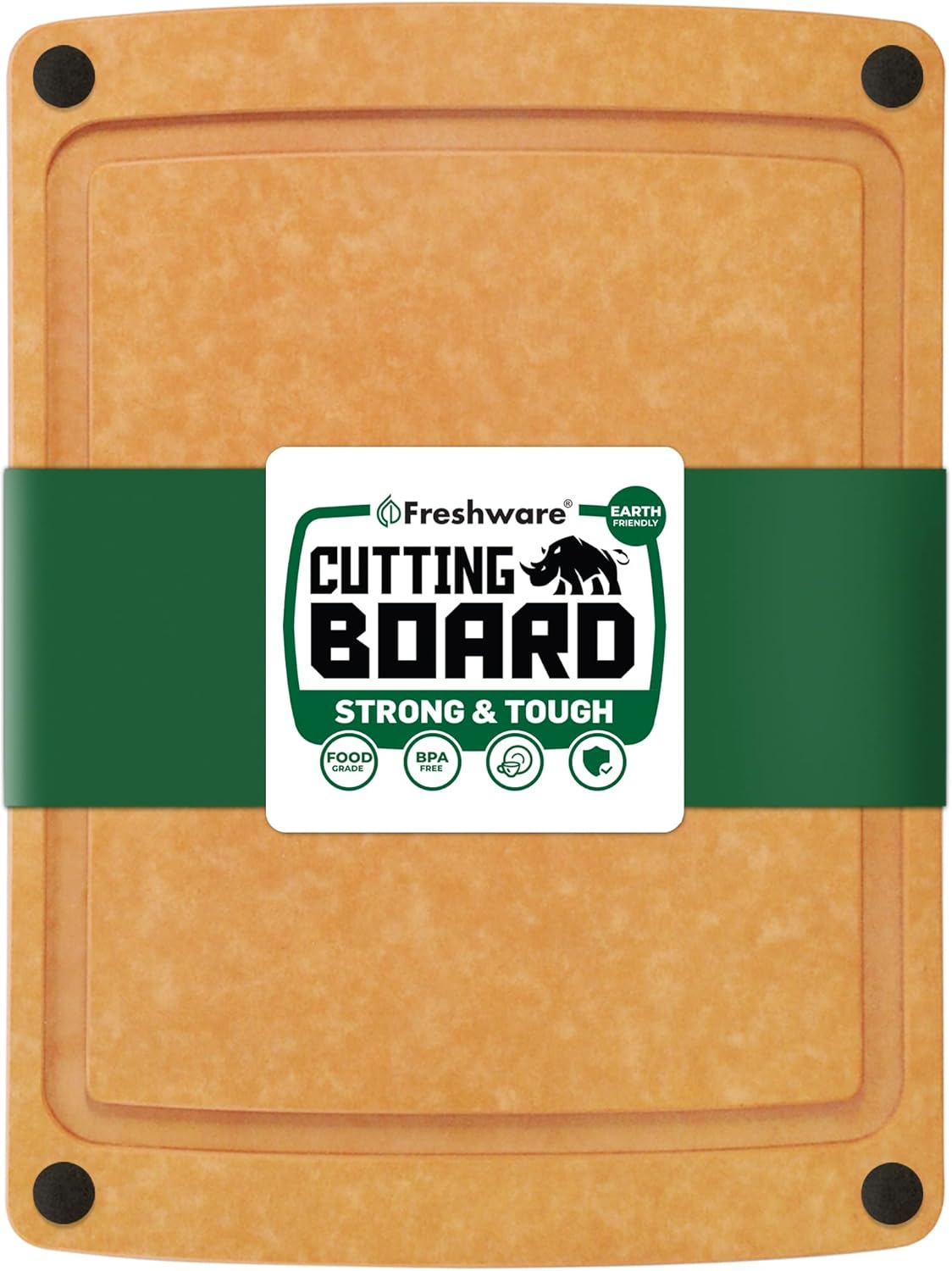 Wood Cutting Boards for Kitchen, Dishwasher Safe, Medium 12" x 9" and Large, 15" x 11.25", Set of 2, Natural