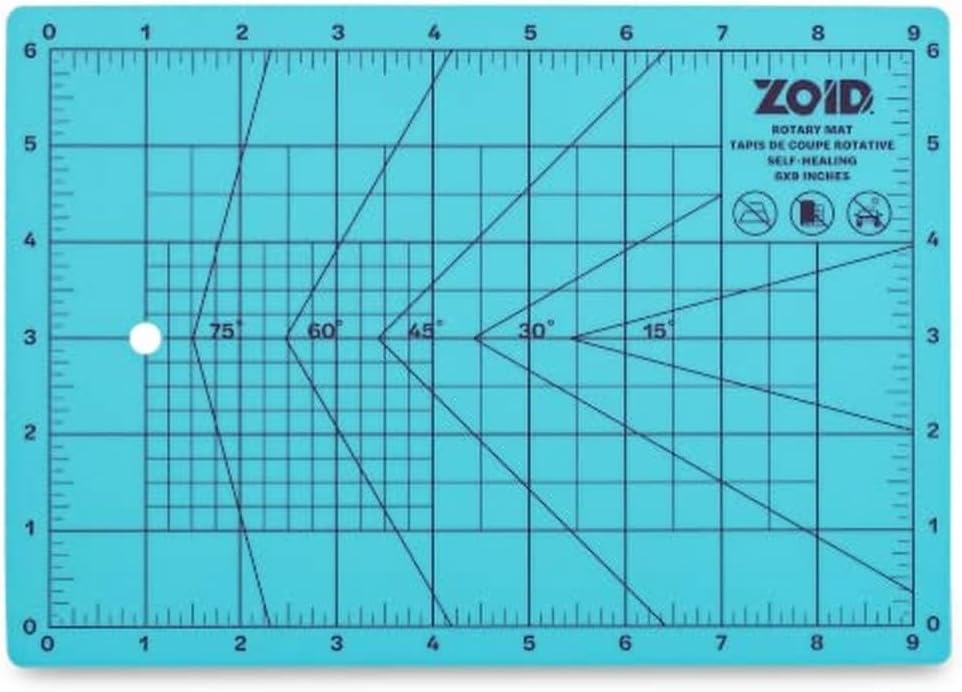 9" x 12" Self-Healing Cutting Mat, PVC Grid Mat, Crafting and Sewing Mat for Multiple Projects, Arts and Crafts, Silhouette Cutting, Cyan/Purple BP