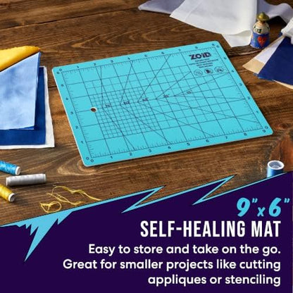 9" x 12" Self-Healing Cutting Mat, PVC Grid Mat, Crafting and Sewing Mat for Multiple Projects, Arts and Crafts, Silhouette Cutting, Cyan/Purple BP