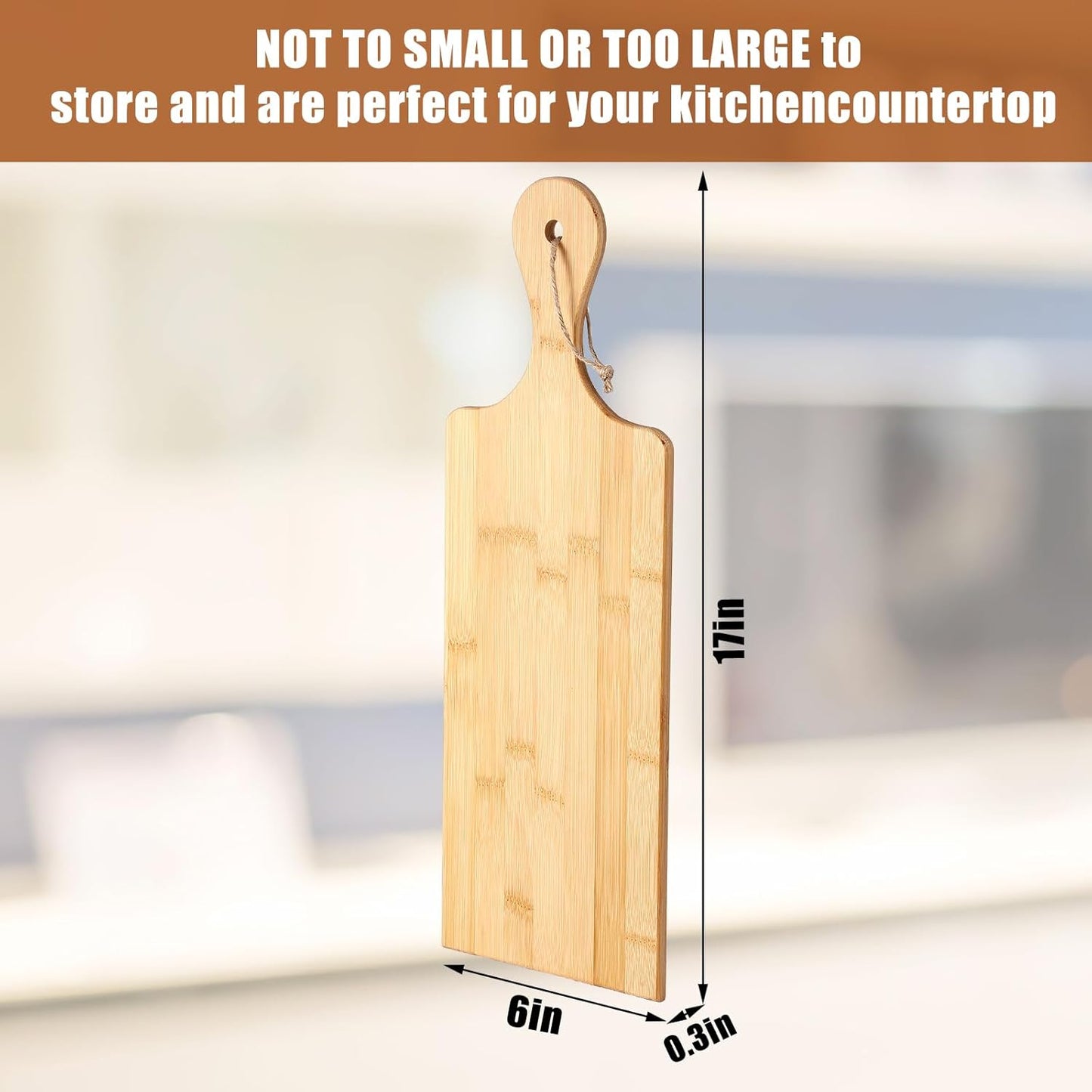12 Packs Acacia Wooden Cutting Board Set with Handles Large 15 x 7 Inch Kitchen Serving Plain Chopping Board Bulk Gifts for Christmas Vegetables Meat Pizza Cheese Fruit Bread