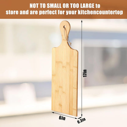 12 Packs Acacia Wooden Cutting Board Set with Handles Large 15 x 7 Inch Kitchen Serving Plain Chopping Board Bulk Gifts for Christmas Vegetables Meat Pizza Cheese Fruit Bread