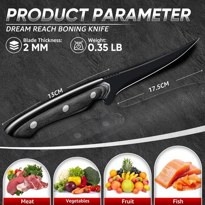 Kiritsuke Chef Knife - High Carbon Steel Sharp Kitchen Knife with Full Tang Handle, Hand Forged Black Cooking Knives for Birthday Mother Father Gift