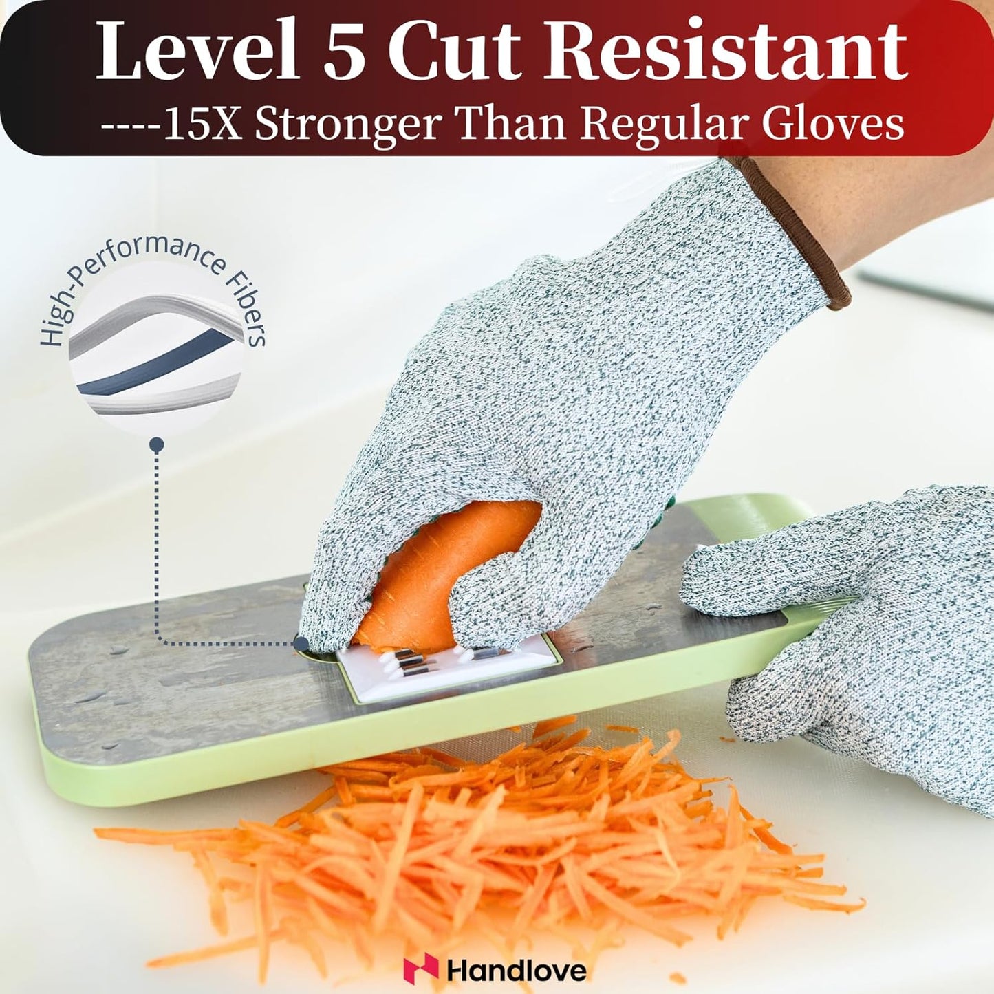 Cut Resistant Gloves, 100% Food Contact Safe, CE Level 5 Premium Protective Cutting Gloves