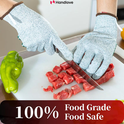 Cut Resistant Gloves, 100% Food Contact Safe, CE Level 5 Premium Protective Cutting Gloves