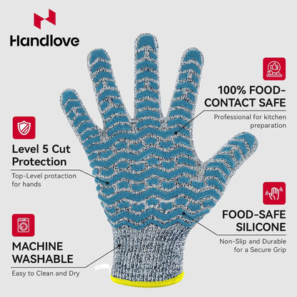 Cut Resistant Gloves, 100% Food Contact Safe, CE Level 5 Premium Protective Cutting Gloves