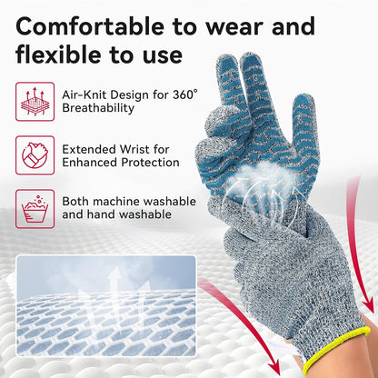 Cut Resistant Gloves, 100% Food Contact Safe, CE Level 5 Premium Protective Cutting Gloves