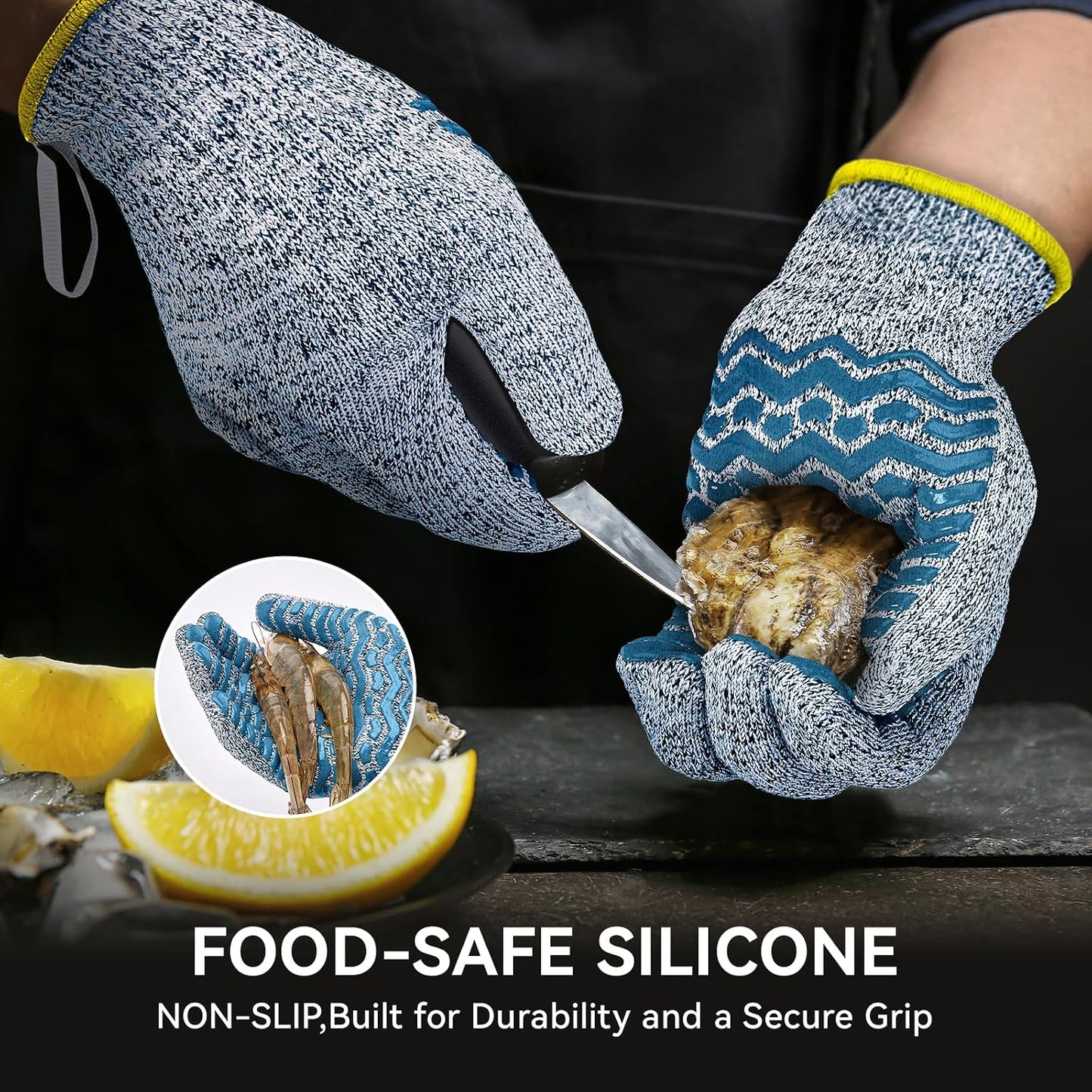 Cut Resistant Gloves, 100% Food Contact Safe, CE Level 5 Premium Protective Cutting Gloves