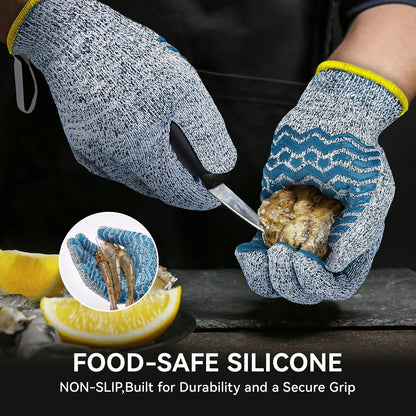 Cut Resistant Gloves, 100% Food Contact Safe, CE Level 5 Premium Protective Cutting Gloves