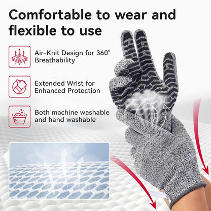 Cut Resistant Gloves, 100% Food Contact Safe, CE Level 5 Premium Protective Cutting Gloves