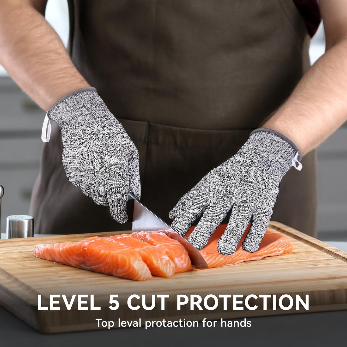 Cut Resistant Gloves, 100% Food Contact Safe, CE Level 5 Premium Protective Cutting Gloves