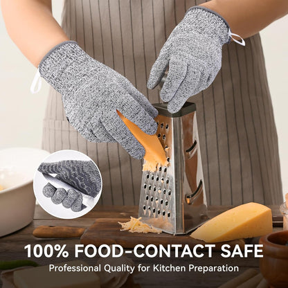 Cut Resistant Gloves, 100% Food Contact Safe, CE Level 5 Premium Protective Cutting Gloves