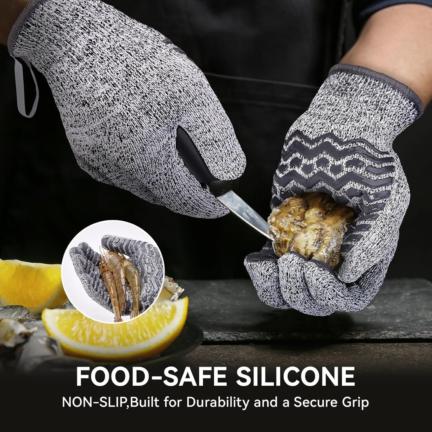 Cut Resistant Gloves, 100% Food Contact Safe, CE Level 5 Premium Protective Cutting Gloves