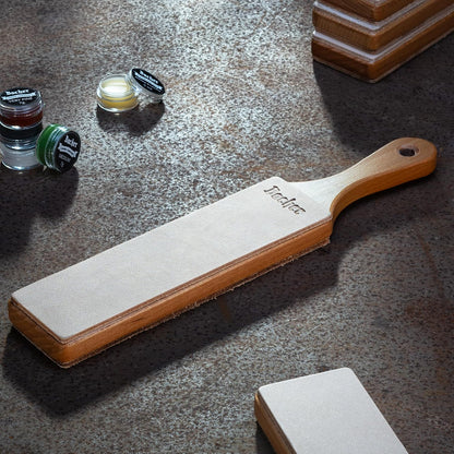 Premium Leather Strop for Knife Sharpening with Polishing Compound - Double Sided Stropping Leather – Stropping Kit: Knife Strop and Stropping Compound for Wood Carving and Woodworking