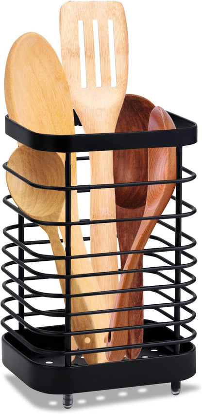 Kitchen Utensil Holder, Stainless Steel Cooking Cutlery Drainer, Storage Holder Utensil Organizer Caddy for Organize Drawer, Countertops and Tableware Storage